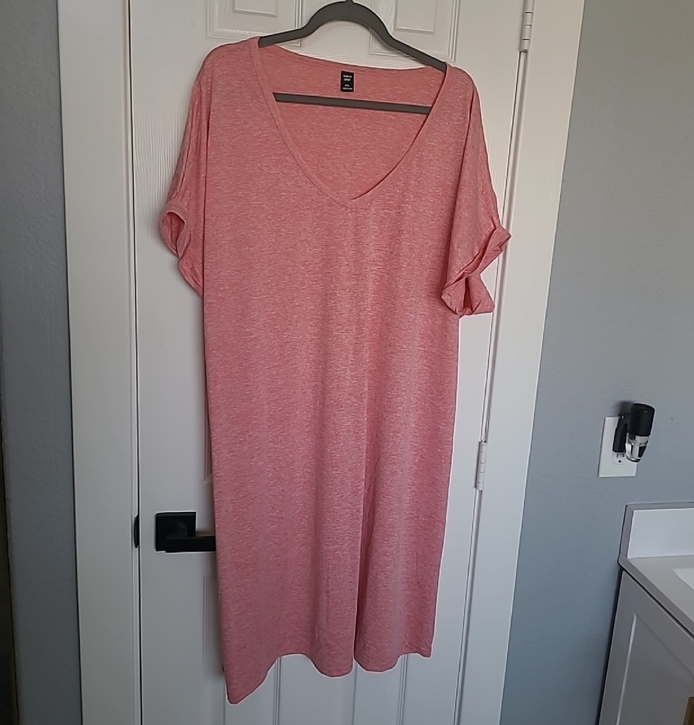 SHEIN Curve Heathered Pink Crewneck Dress